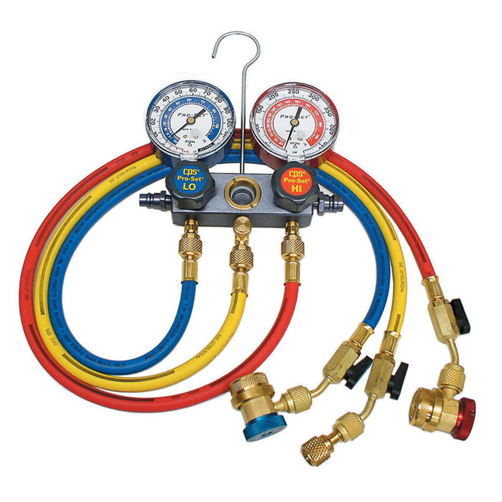 CPS Products Dual Gas Manifold — 3.5in. Gauges, 72in. Nylon Barrier Ball Valve Hoses, Model# CPSMA1234